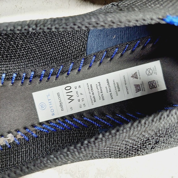 NEW Rothy's The Flat Black Knit Pointy Toe Slip On Loafers E195 - Picture 7 of 8